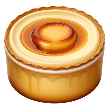 Cinematic Realistic Cr√®me Br√ªl√©e Dessert Emoji, depicted as a rich custard with a perfectly caramelized sugar top rendered with exquisite textures and warm, inviting lighting. sticker