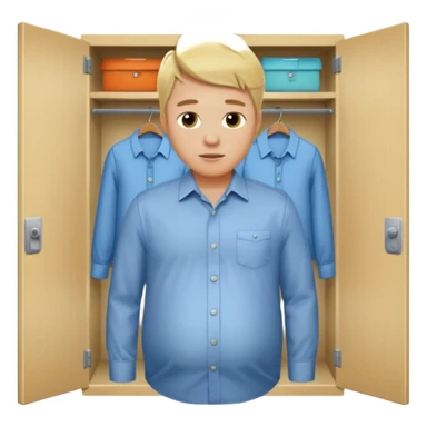 Pregnant blonde man in a closet sticker