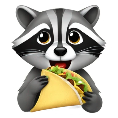 Raccoon eating a taco sticker