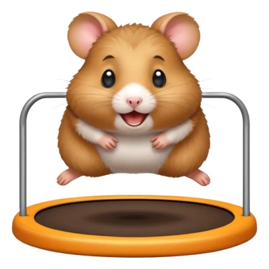 happy hamster on a trampoline sticker