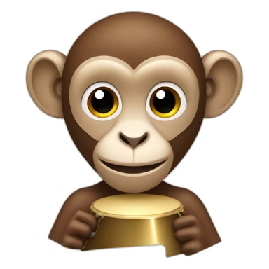 monkey using cymbals sticker
