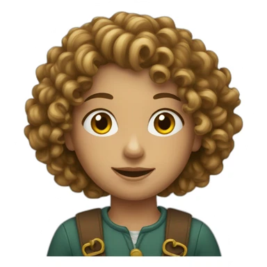Curly European Girl who hold money sticker
