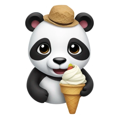 Panda eating ice cream sticker