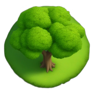 Tree as seen from the sky, looked down from the top, simplified and photorrealistic sticker