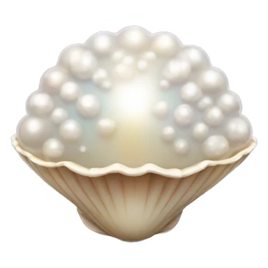 Clam shell with disco ball pearl sticker