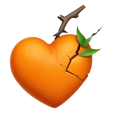 broken orange heart sticker