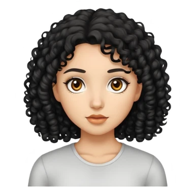 Girl with black curly hair and brown eyes  sticker
