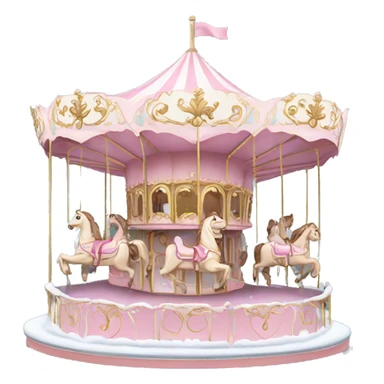 Light pink carousel with snow sticker