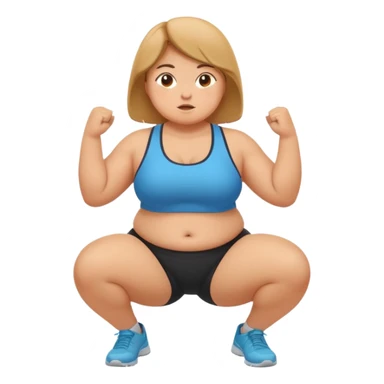 Chubby girl doing air squats sticker
