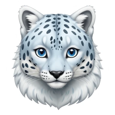 Shiny realistic feral wildlife lifelike elegant Snow-Leopard-Amaura-Arctic-Fox-fusion-hybrid, full body  sticker