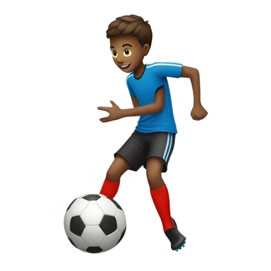 A BOY PLAYING SOCCER wearing red  sticker