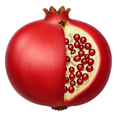 pomegranate with seeds showing sticker