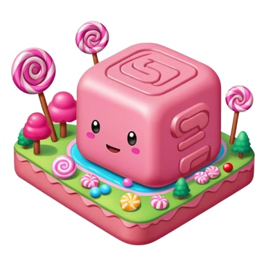 kawaii style SPAM MEAT candy land landscape  sticker