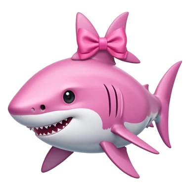 Pink shark with pink bow on its head sticker