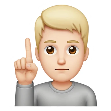 Straight face with middle finger  sticker