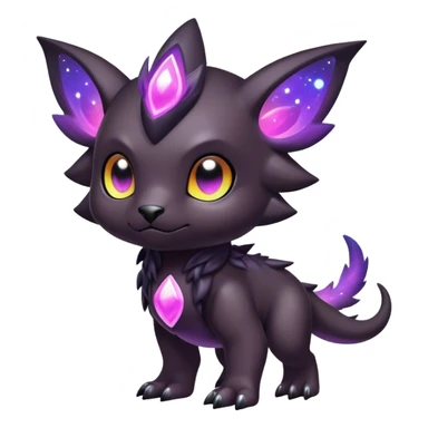 Cute cool colorful dark nebula fantasy-Digimon-animal-hybrid full body sticker