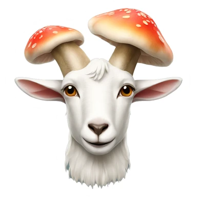 Goat with mushroom on its head sticker