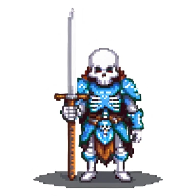 skeleton warrior with a sword sticker