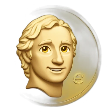 golden coin euro sticker