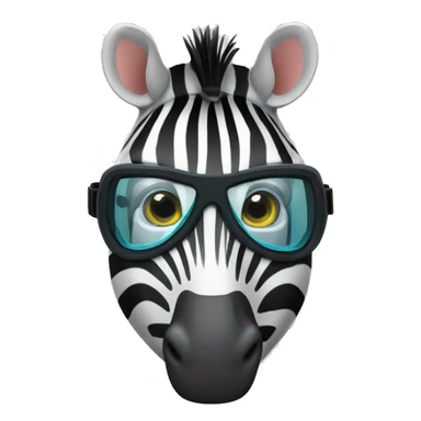 Zebra wearing snorkeling mask sticker