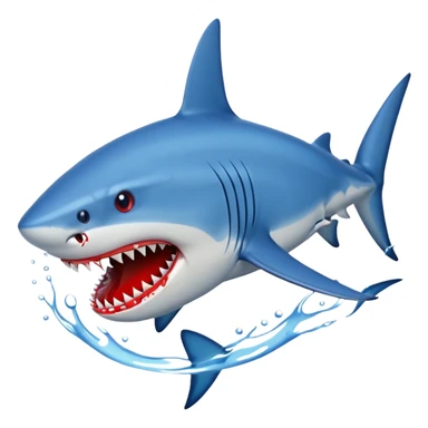 blue Shark attack efferct with blood sticker