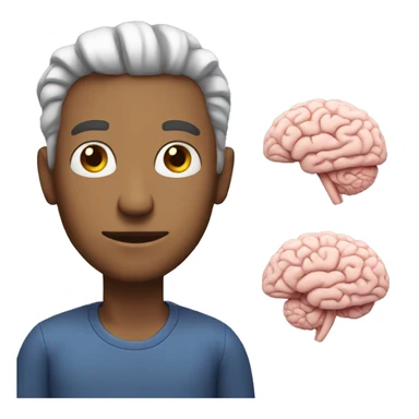 man with huge brain sticker