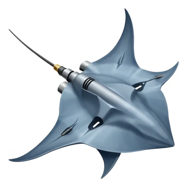 stingray with long stinger viewed from above sticker