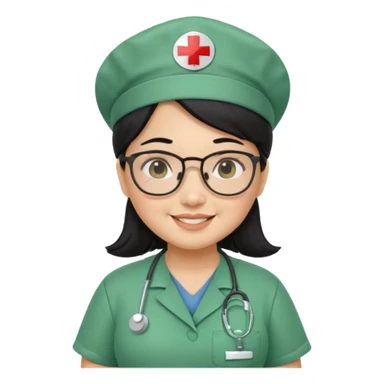 Open


Open


Open


Open
FILIPINA FEMALE NURSE, CHUBBY, BLACK HAIR, WITH GLASSES, GREEN SCRUBS, AND CAP, SMILING sticker