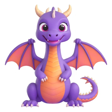 purple dragon, cute sticker