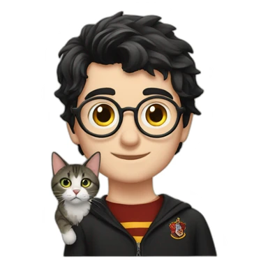 Harry Potter with a cat sticker