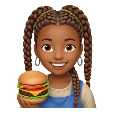 young black girl viking eating burger sticker