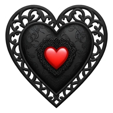 gothic heart with black lace sticker
