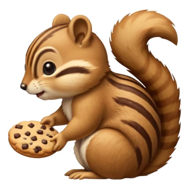 side view of this iphone chipmunk emoji eating cookie; 🍪 use the SAME iphone ios cookies / chipmunk sticker