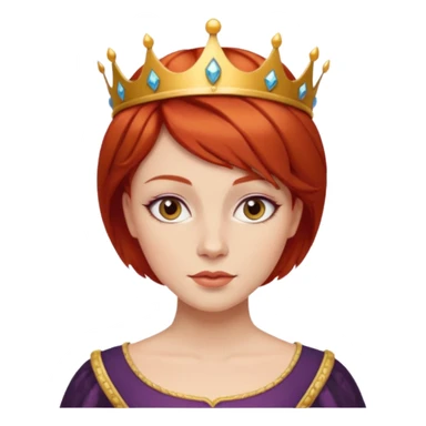 short hair queen red hair sticker