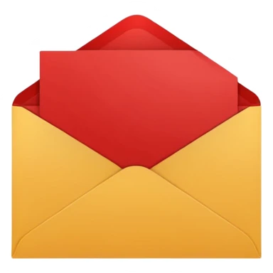 red greeting card with envelope sticker