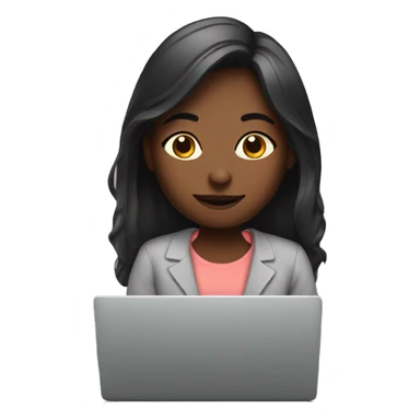 Girl working from home sticker