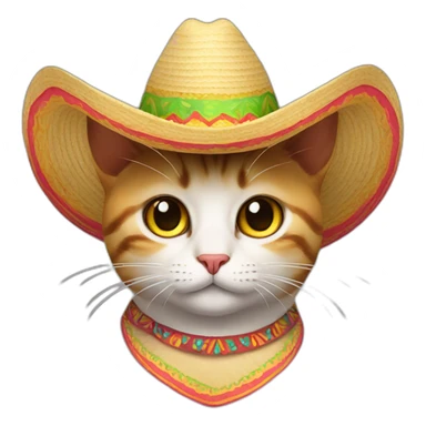 Cat with sombrero sticker