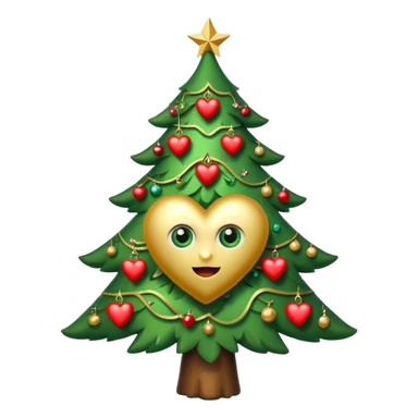 Christmas tree with eyes in shape of heart sticker