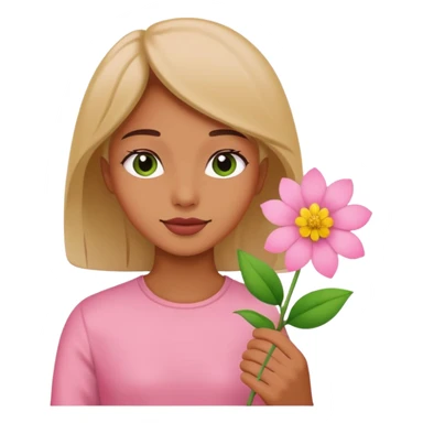 flower-holding person sticker