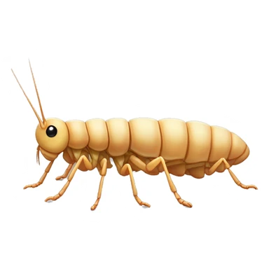 Beige Grasshopper centipede prawn adorable eyes long antennae sticker