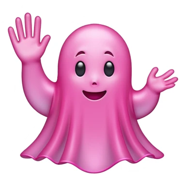 Pink ghost waving softly sticker
