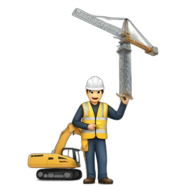 crea un arquitecto supervisando una obra de edificio sticker