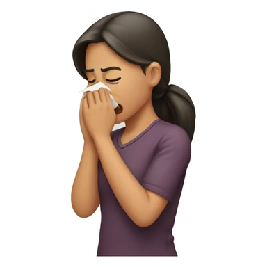 Girl sneezing into their arm sticker