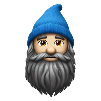 gnome with blue woolen hat, dark beard. YOUNG sticker