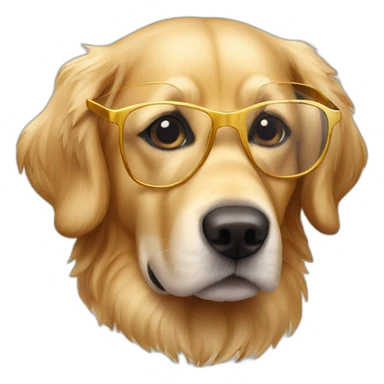 Perro Golden retriever con gafas sticker