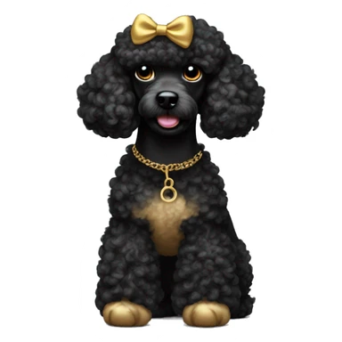 black and gold poodle sticker