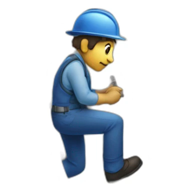 bluewroker-working-in-a-stair sticker