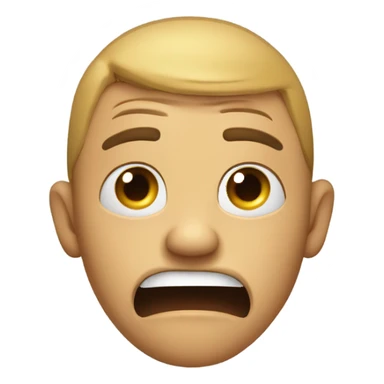 An classic emoji with a scared or nervous expression, arched eyes tilted inward, and hands gripping the face in a gesture of anxiety. A black background with dynamic effects adding depth, emphasizing the intense and captivating emotion sticker