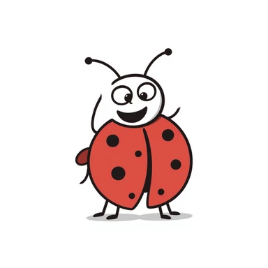 laughing red bug with black points sticker