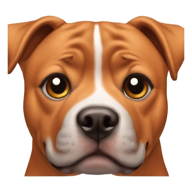 Red Staffordshire bull terrier face sticker